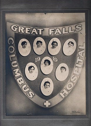 Item #040978 ORIGINAL PHOTOGRAPH OF THE NURSING CLASS OF 1919, COLUMBUS HOSPITAL, GREAT FALLS,...