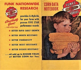 Item #041002 FUNK'S G-HYBRID CORN DATA NOTEBOOK. Funk Brothers Seed Company