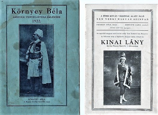 Item #041051 KORNYEY BELA: A BOSZORKANYVAR [and] KINAI LANY: OPERETTE. Hungarian-American Opera.