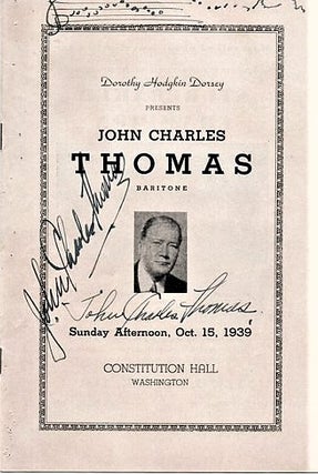 Item #041081 DOROTHY HODGKIN DORSEY PRESENTS JOHN CHARLES THOMAS, BARITONE: Sunday Afternoon,...