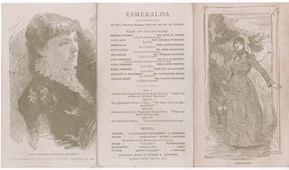 Item #041390 ILLUSTRATED PLAYBILL FOR "ESMERALDA," A PLAY IN FOUR ACTS, MADISON SQUARE THEATRE,...