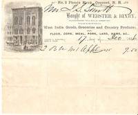 Item #BOOKS008388I 1856 HANDWRITTEN & PRINTED PROVISIONER'S BILL TO J.S. SMITH FOR TWO BARRELS OF NO. 1 APPLES. Concord / Webster New Hampshire, Bixby, Calvin C., Phin P.