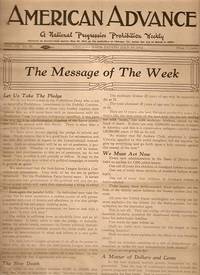 Item #BOOKS008617I "AMERICAN ADVANCE":; A National Progressive Prohibition Weekly, Vol. III, No....