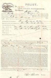 Item #BOOKS011542I Five-year, $1,000-dollar policy issued to Stephen Pray of South Butler, Wayne...