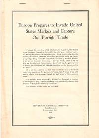 Item #BOOKS011803I EUROPE PREPARES TO INVADE UNITED STATES MARKETS AND CAPTURE OUR FOREIGN TRADE....