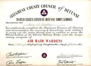 Item #BOOKS012111I ALLEGHENY COUNTY COUNCIL OF DEFENSE...HELEN W. WORTHING...IS ENTITLED TO WEAR...