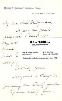Item #BOOKS013286I Autograph Letter Signed (ALS) on letterhead of Harper & Brothers Editorial...