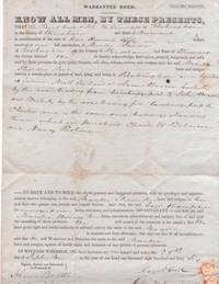 Item #BOOKS018883I DEED FOR LAND IN ROCKINGHAM, VERMONT, SOLD BY EARL AND CAMPBELL TO MARILLA...