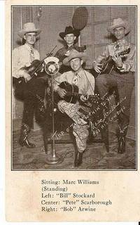 Item #BOOKS020790I HEAR MARC WILLIAMS AND HIS COWBOYS:; Postcard. Marc Texas / Williams